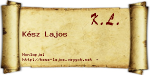 Kész Lajos névjegykártya
